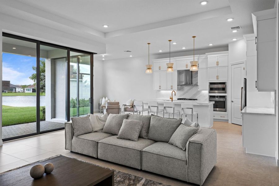 Furnished interior view inside a new home in Cresswind Palm Beach at Westlake, The Acreage (Image 11).