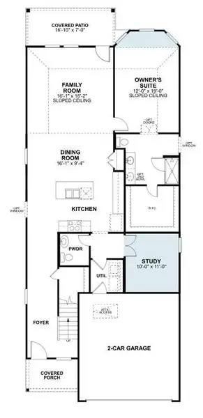 2D floor plan layout of this home in Lone Star Landing, Montgomery, TX (Image 4).