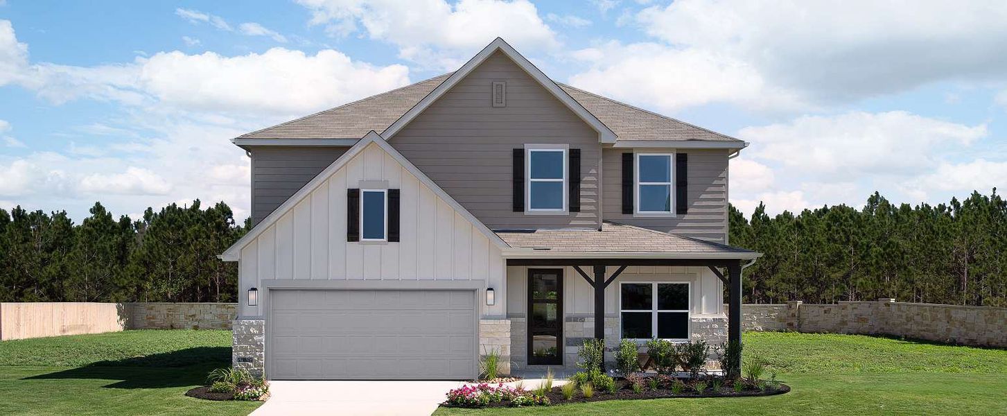 Representative exterior photo of a completed home built from the Gage by Ashton Woods in The Wilder, Adkins, TX (Image 20). Representative exterior photo of a completed home built from the Gage by Ashton Woods in The Wilder, Adkins, TX (Image 20).