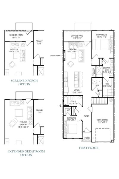 2D floor plan layout for the The Mimosa by Windsong Properties in Harmony Walk, Cartersville, GA (Image 3). 2D floor plan layout for the The Mimosa by Windsong Properties in Harmony Walk, Cartersville, GA (Image 3).