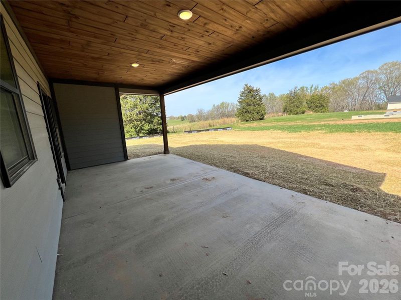 Covered Back Porch with great view Covered Back Porch with great view