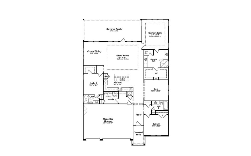 2D floor plan layout for the Mulberry by Kolter Homes in The Ponds, Summerville, SC (Image 4). 2D floor plan layout for the Mulberry by Kolter Homes in The Ponds, Summerville, SC (Image 4).