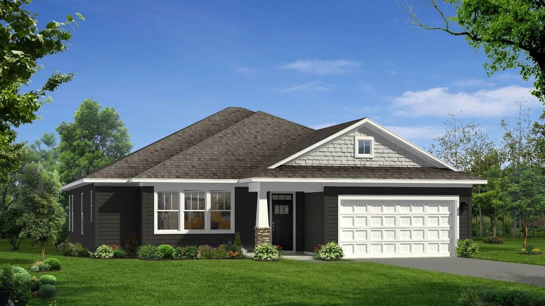Representative exterior photo of a completed home built from the Wakefield by DRB Homes in Pinebrook, Woodruff, SC (Image 19). Representative exterior photo of a completed home built from the Wakefield by DRB Homes in Pinebrook, Woodruff, SC (Image 19).