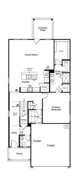 2D floor plan layout of this home in Salerno - Heritage Collection, Round Rock, TX (Image 3).