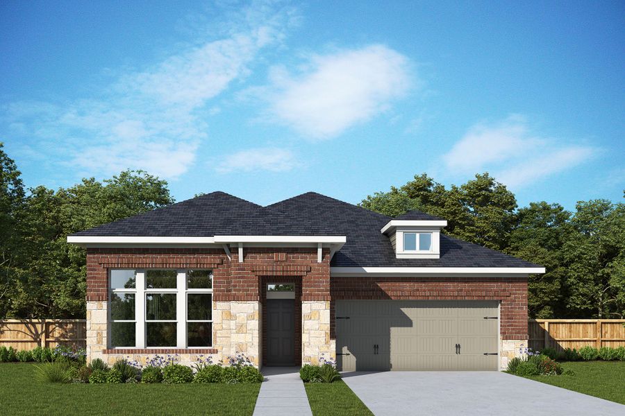 Representative exterior photo of a completed home built from the The Prescott by David Weekley Homes in Davis Ranch 50', San Antonio, TX (Image 2).