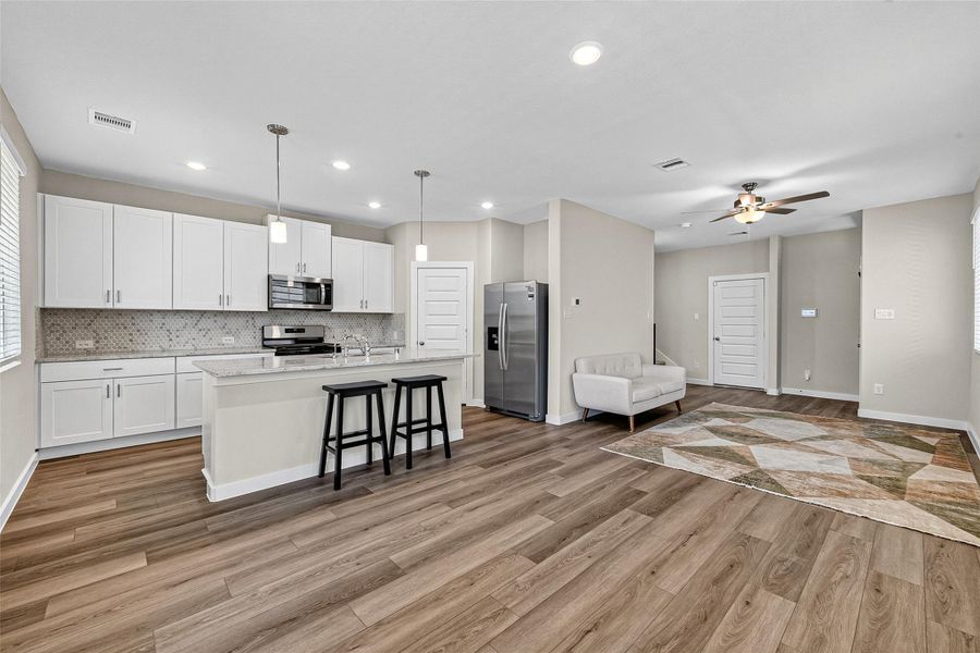 Furnished interior view inside a new home in Park Row Village, Houston (Image 8). Furnished interior view inside a new home in Park Row Village, Houston (Image 8).