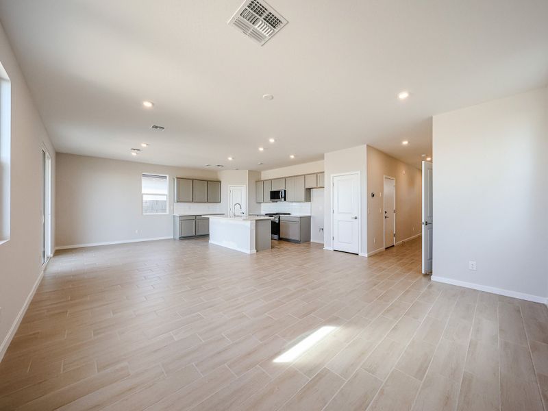 A large empty room. A large empty room.