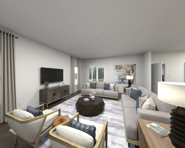 Spend family nights in the spacious great room. Spend family nights in the spacious great room.