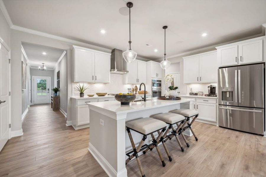 Furnished interior view inside a new home in The Beacon at Old Peachtree Single Family Homes, Lawrenceville (Image 237).