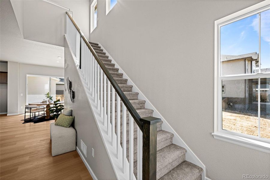 Furnished interior view inside a new home in Painted Prairie, Aurora (Image 8).