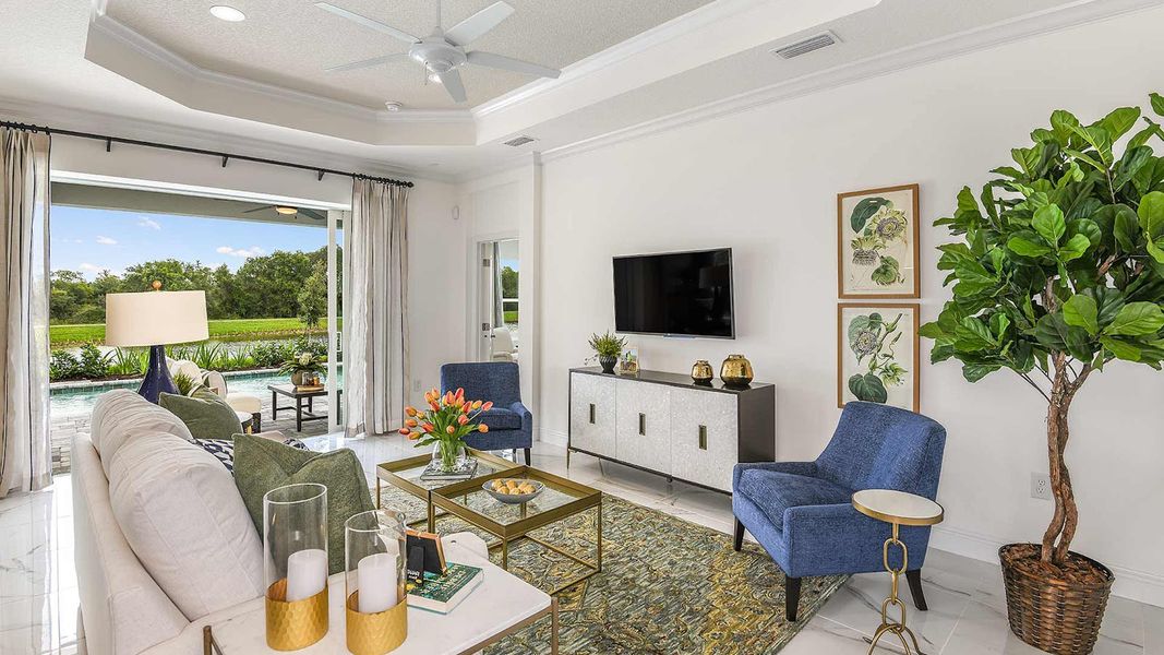 Furnished interior view inside a new home in Windward, Lakewood Ranch (Image 9). Furnished interior view inside a new home in Windward, Lakewood Ranch (Image 9).