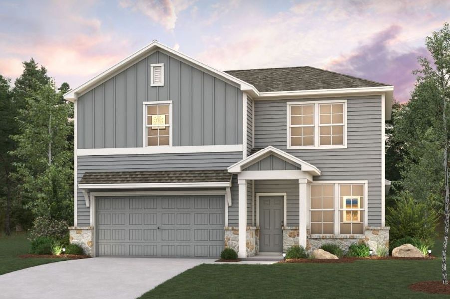 A house with a garage. A house with a garage.