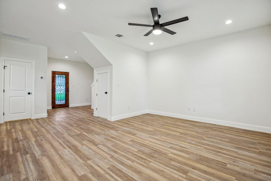 Living Area with vinyl wood plank floors