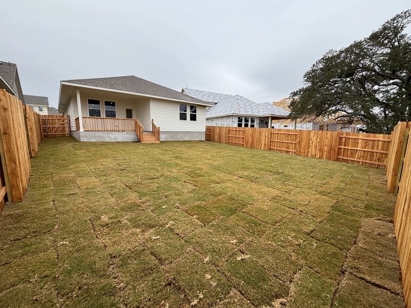Exterior details and patio area of a home in Cannon Ranch 45s, Dripping Springs (Image 20).