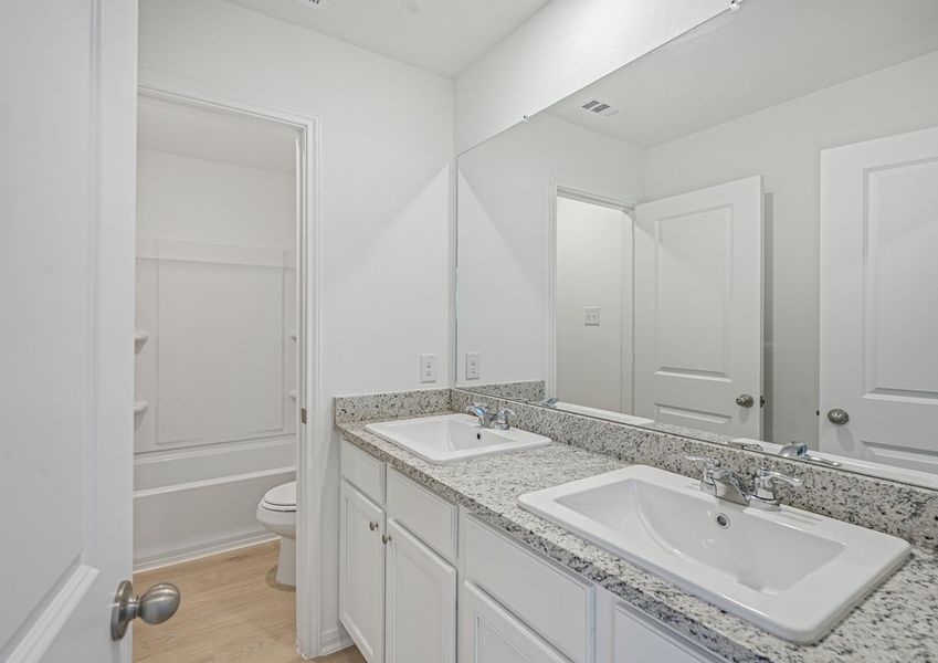 A secondary bathroom