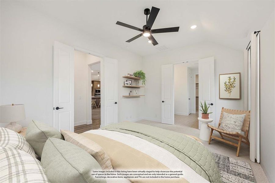 Furnished interior view inside a new home in Wildflower Ranch 60-65, Fort Worth (Image 15). Furnished interior view inside a new home in Wildflower Ranch 60-65, Fort Worth (Image 15).