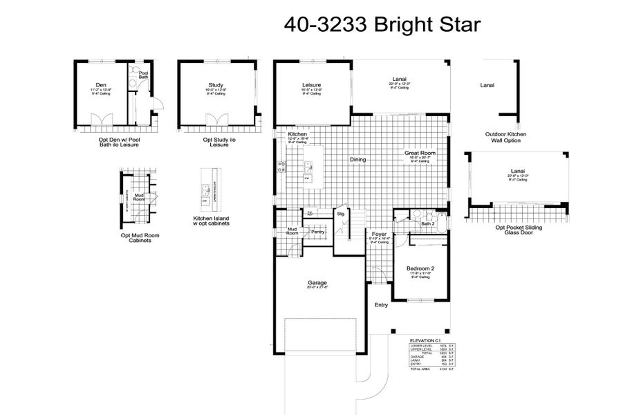 2D floor plan layout for the Bright Star by Neal Communities in Wildleaf, Parrish, FL (Image 3).