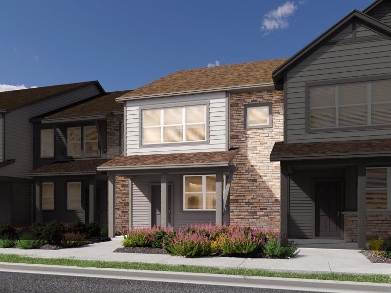 Representative exterior photo of a completed home built from the The Orchard by Meritage Homes in Poudre Heights: The Meadow Collection, Windsor, CO (Image 14).