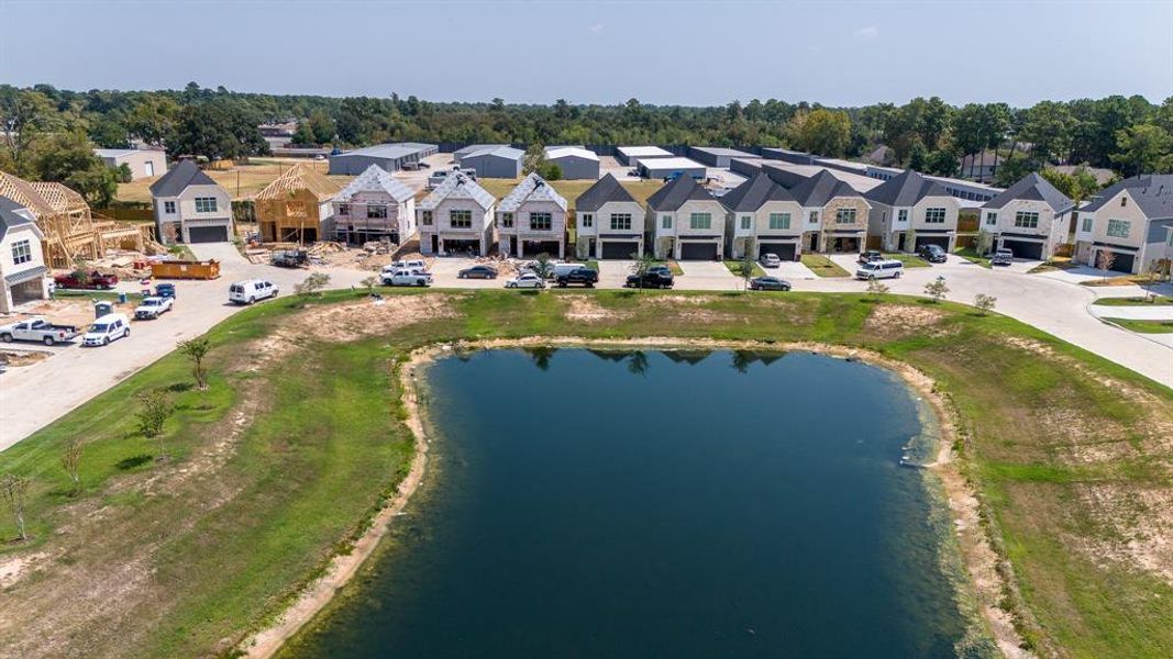 Lake in center of community which after construction is finished, will have a lighted fountain!