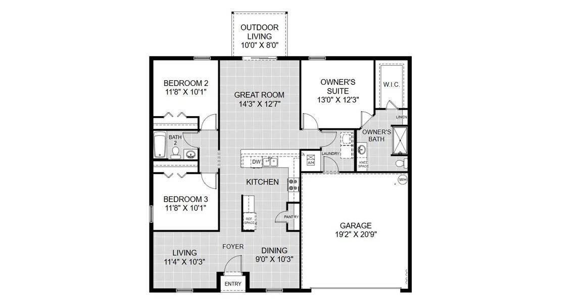 2D floor plan layout of this home in Lehigh Acres, Lehigh Acres, FL (Image 3).