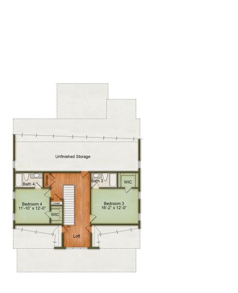 2D floor plan layout for the Edisto by Homes by Dickerson in Charleston Proper, Charleston, SC (Image 5).