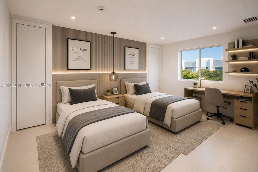Furnished interior view inside a new home in , Doral (Image 14).