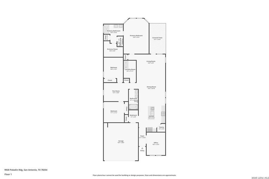 2D floor plan layout of this home in Kallison Ranch, San Antonio, TX (Image 5).