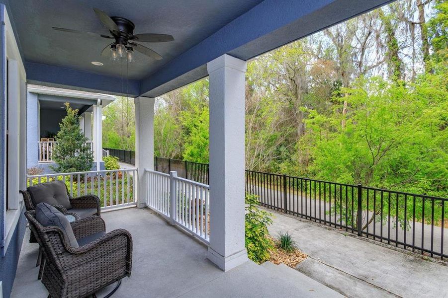 Large Covered Porch with Fan