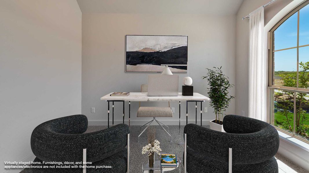 Furnished interior view inside a new home in Lariat 45', Liberty Hill (Image 6).