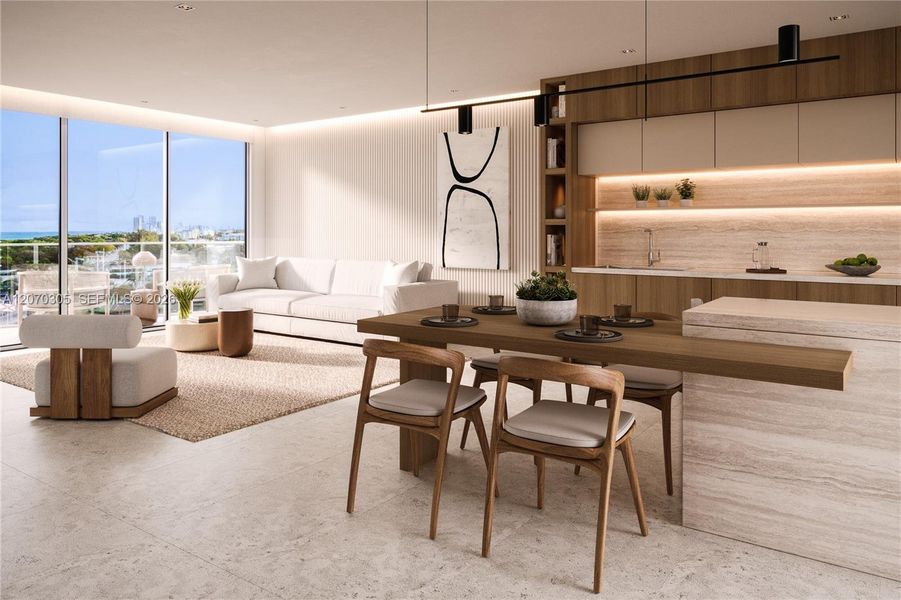 Furnished interior view inside a new home in , Surfside (Image 8).