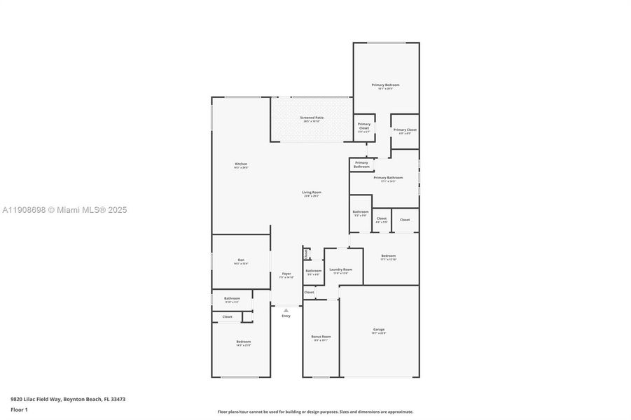 2D floor plan layout of this home in , Boynton Beach, FL (Image 5).