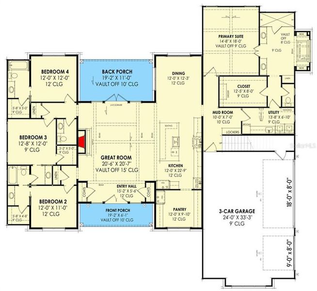 2D floor plan layout of this home in , Orlando, FL (Image 2).