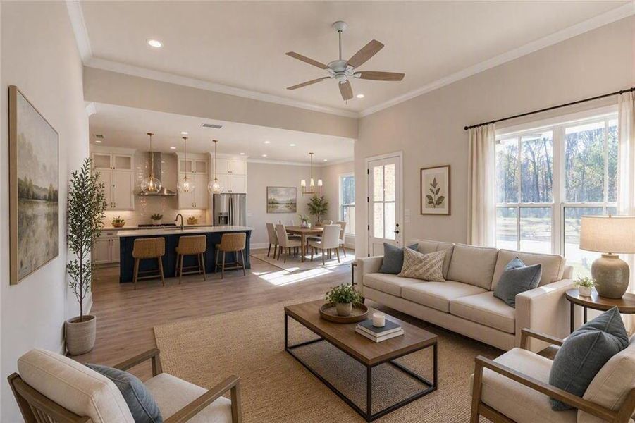 Furnished interior view inside a new home in Waterhaven, Cumming (Image 5). Furnished interior view inside a new home in Waterhaven, Cumming (Image 5).