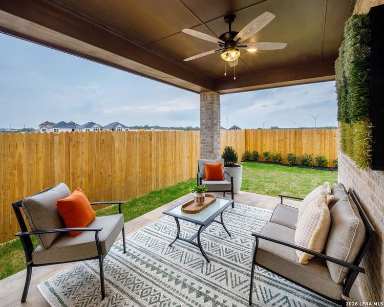 Exterior details and patio area of a home in Alsatian Oaks, Castroville (Image 3).
