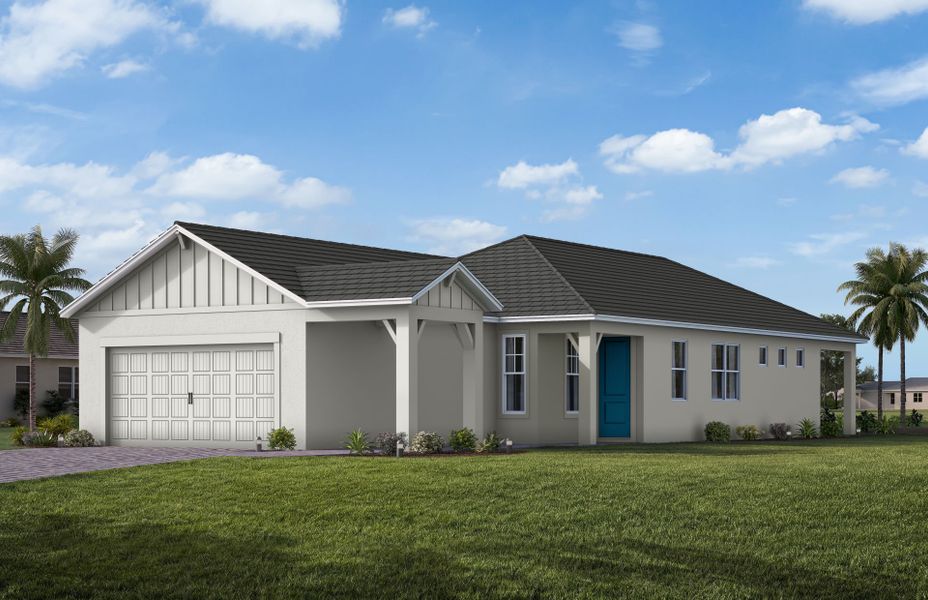 Representative exterior photo of a completed home built from the Flagstone by Pulte Homes in SeaFlower, Bradenton, FL (Image 2). Representative exterior photo of a completed home built from the Flagstone by Pulte Homes in SeaFlower, Bradenton, FL (Image 2).