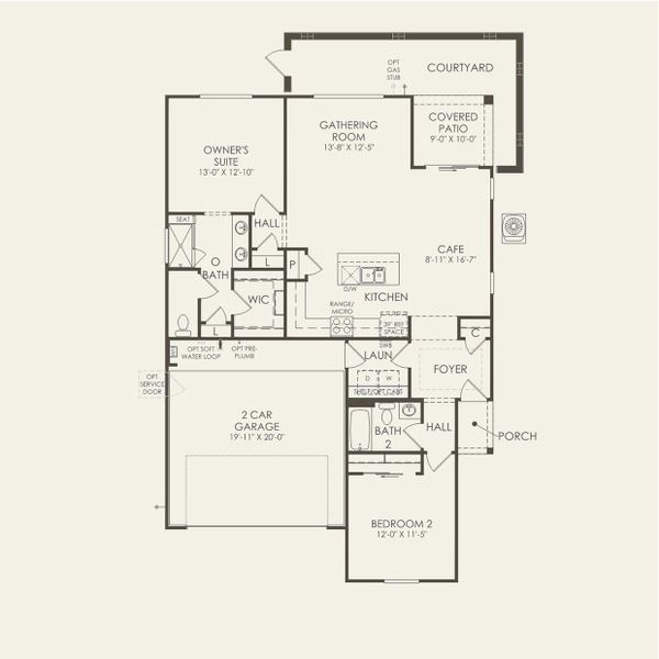 2D floor plan layout for the Audrey by Del Webb in Sun City Festival, Buckeye, AZ (Image 3). 2D floor plan layout for the Audrey by Del Webb in Sun City Festival, Buckeye, AZ (Image 3).