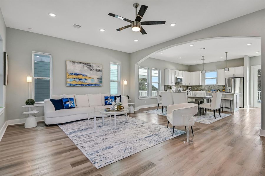 Furnished interior view inside a new home in , Galveston (Image 4). Furnished interior view inside a new home in , Galveston (Image 4).