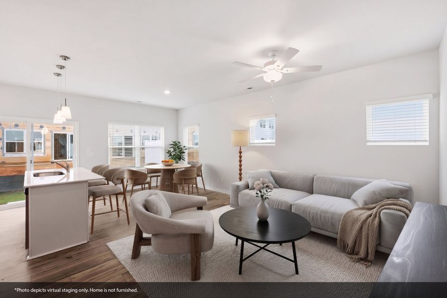Furnished interior view inside a new home in Nichols Landing, Charlotte (Image 5). Furnished interior view inside a new home in Nichols Landing, Charlotte (Image 5).