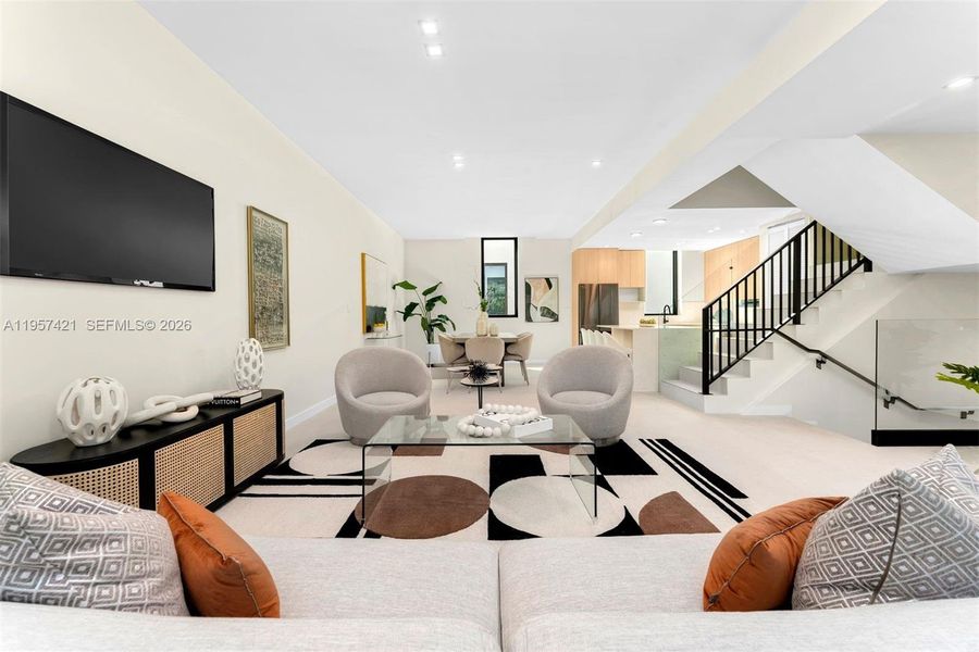 Furnished interior view inside a new home in , Miami (Image 31).