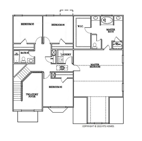 2D floor plan layout for the The Screven by RTS Homes in Tibet Road at Sassafras, Allenhurst, GA (Image 6).