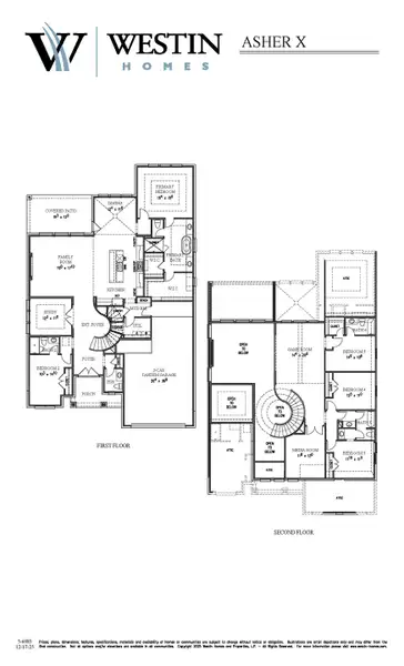 2D floor plan layout for the The Asher X by Westin Homes in The Grand Prairie, Hockley, TX (Image 3).