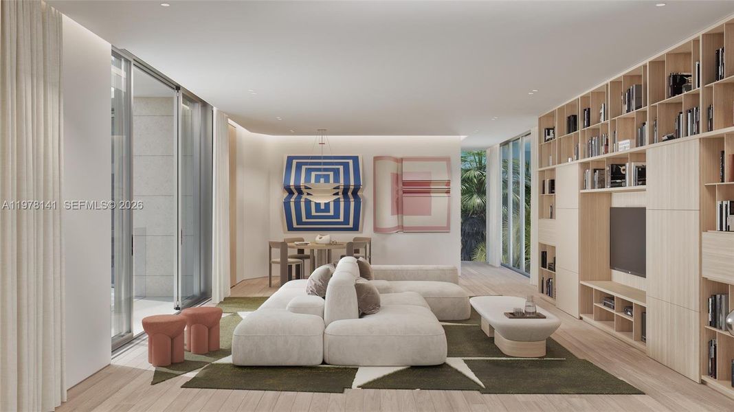 Furnished interior view inside a new home in , Miami (Image 12).