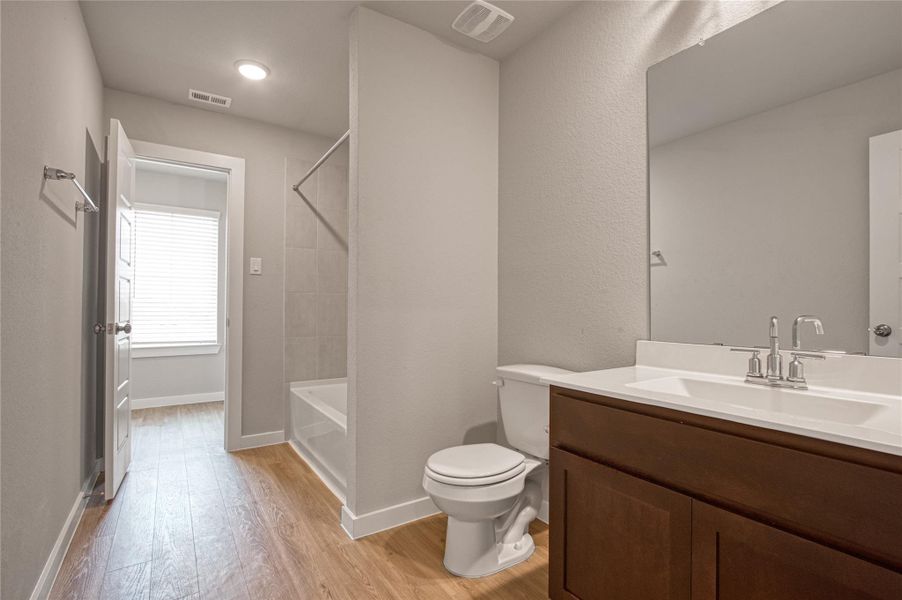 Jack and Jill bath for the upstairs to share. Jack and Jill bath for the upstairs to share.