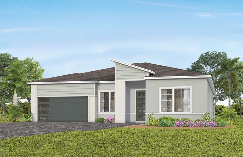 Representative exterior photo of a completed home built from the Merlot by Pulte Homes in Lakehaven Estates, Clermont, FL (Image 7). Representative exterior photo of a completed home built from the Merlot by Pulte Homes in Lakehaven Estates, Clermont, FL (Image 7).