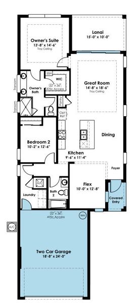 2D floor plan layout of this home in Cresswind at Lake Harris, Tavares, FL (Image 5). 2D floor plan layout of this home in Cresswind at Lake Harris, Tavares, FL (Image 5).