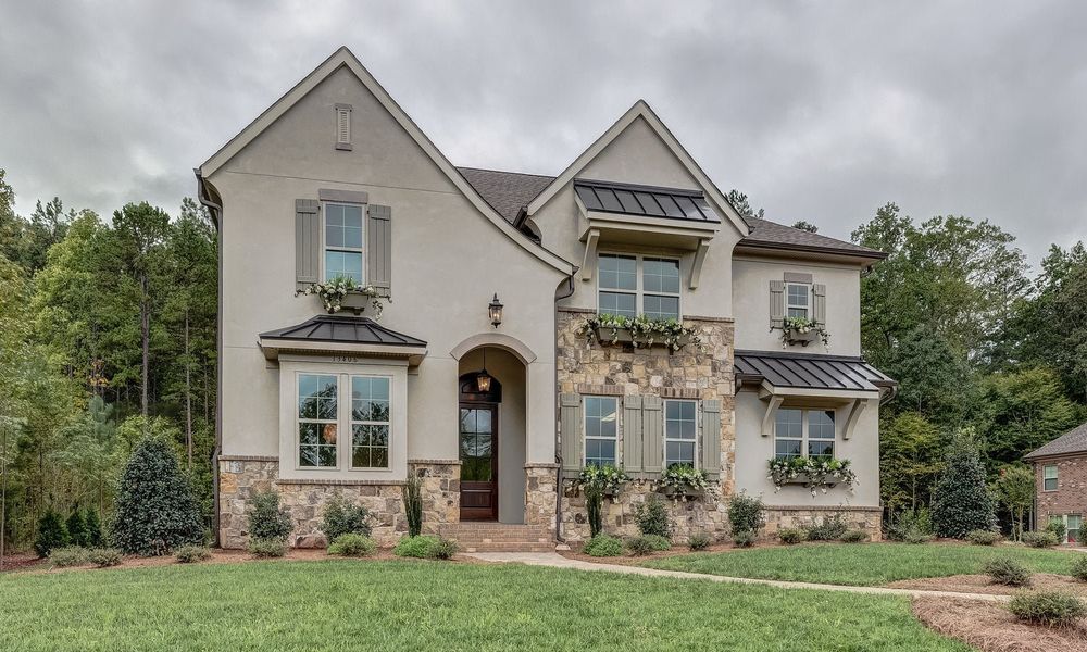 Representative exterior photo of a completed home built from the Newport II by Classica Homes in Weddington Grove, Weddington, NC (Image 25).
