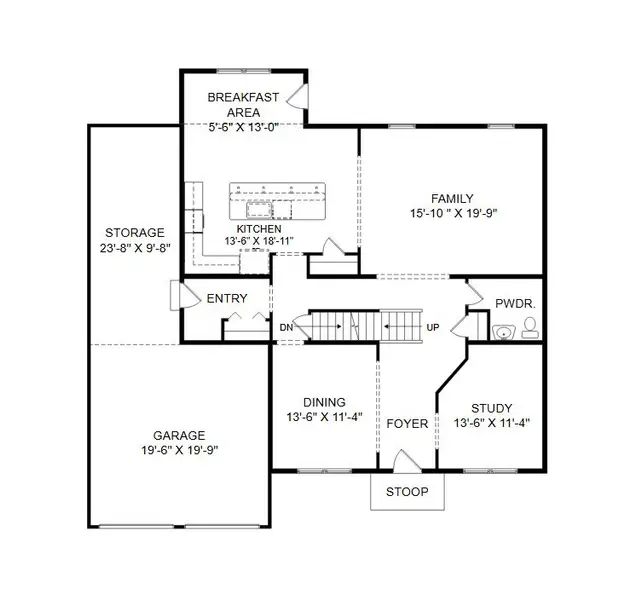 2D floor plan layout for the Ethan by Keystone Custom Homes in Preserve at Mayes Meadow, Huntersville, NC (Image 5).