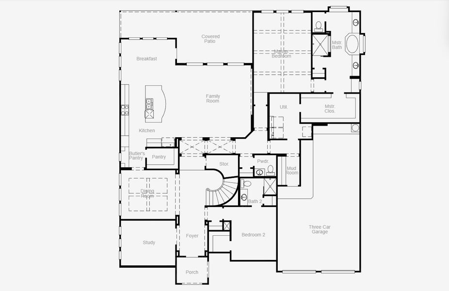 2D floor plan layout for the Pineland by Coventry Homes in Mustang Lakes 74', McKinney, TX (Image 3). 2D floor plan layout for the Pineland by Coventry Homes in Mustang Lakes 74', McKinney, TX (Image 3).