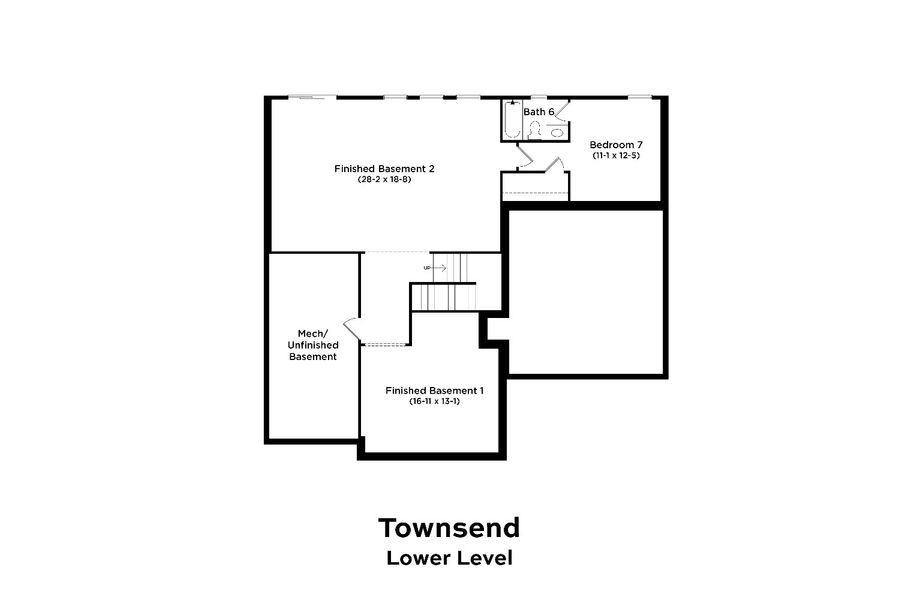 2D floor plan layout for the Townsend by DRB Homes in Sanctuary at Panther Creek, Durham, NC (Image 25).