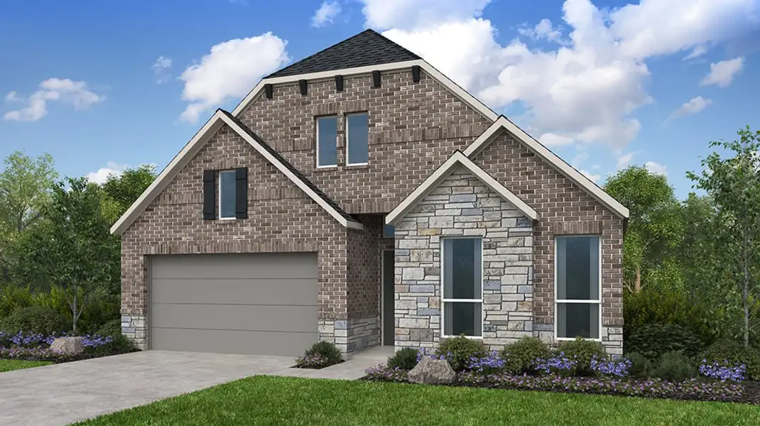 Representative exterior photo of a completed home built from the Dakota by Taylor Morrison in Blue Creek Trails, Richmond, TX (Image 1). Representative exterior photo of a completed home built from the Dakota by Taylor Morrison in Blue Creek Trails, Richmond, TX (Image 1).
